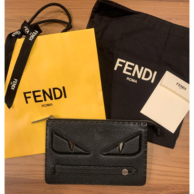 FENDI CLUTCH SLIM BLACK +PALLADIUM