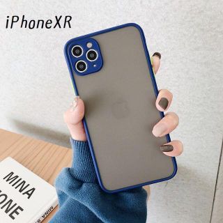 ♦新品送料込み♦ iPhoneXR シンプル カバー ケース ネイビー(iPhoneケース)