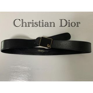 クリスチャンディオール(Christian Dior)のクリスチャンディオール レディース ブラック革製ベルト(ベルト)