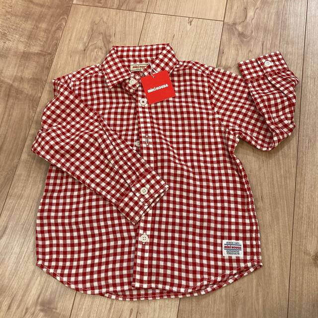 mikihouse(ミキハウス)のmikihouse 赤チェックシャツ キッズ/ベビー/マタニティのキッズ服女の子用(90cm~)(ブラウス)の商品写真