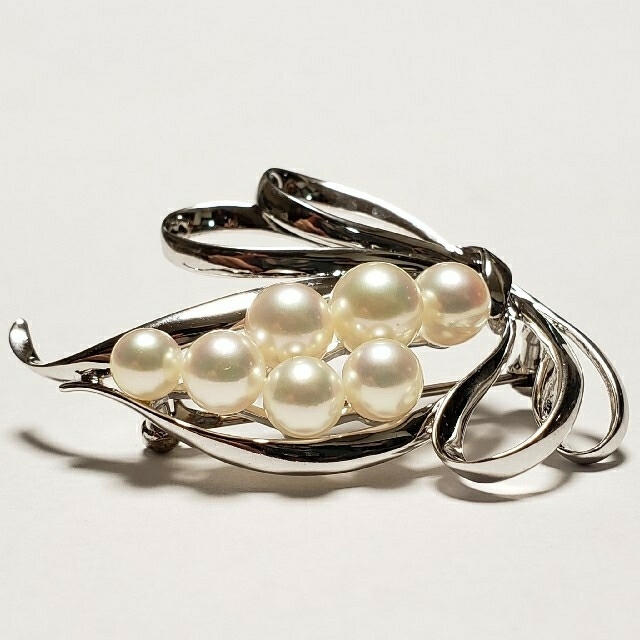 MIKIMOTO(ミキモト)の☆美品☆ミキモト☆パールブローチ☆あこや真珠☆シルバー☆ レディースのアクセサリー(ブローチ/コサージュ)の商品写真