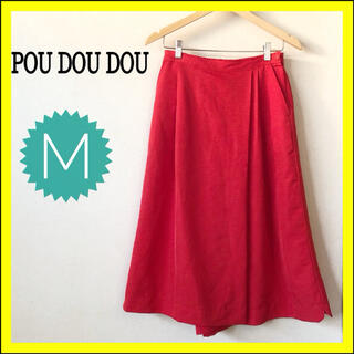 プードゥドゥ(POU DOU DOU)の極美品⭐️ワイドパンツ POU DOU DOU 赤 M ロングスカートに見える(チノパン)