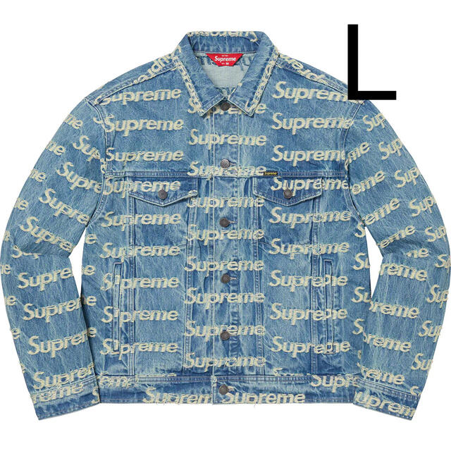 Supreme Logos Denim Trucker Jacket L