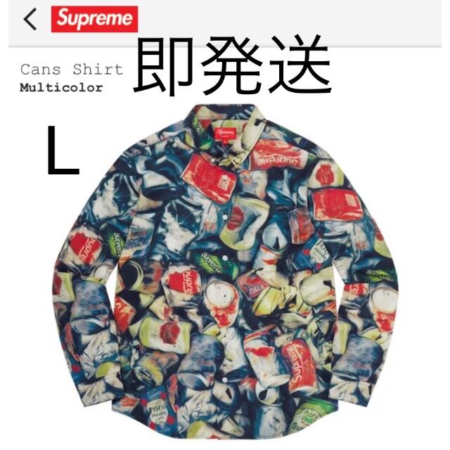 L supreme cans shirt Lサイズ denim frayedトップス