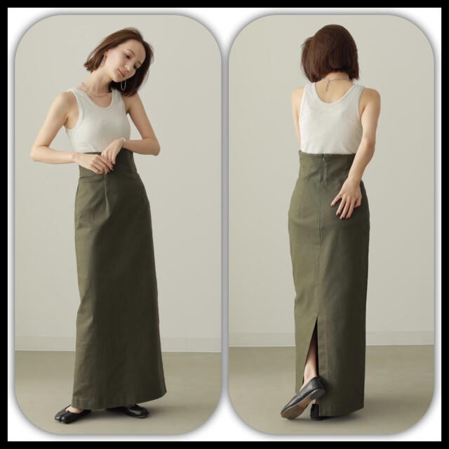 400cm素材詳細綿完売◆タグ付き louren  highwaist pencil skirt S