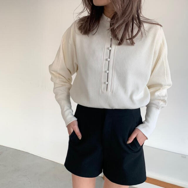 lilou rib kurumi button neck topsのサムネイル