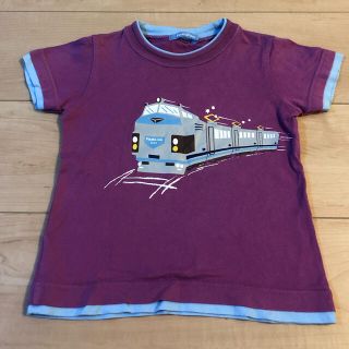 ファミリア(familiar)の100㎝　ファミリア電車柄半袖シャツ(Tシャツ/カットソー)