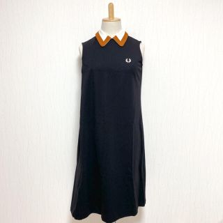 フレッドペリー(FRED PERRY)の【美品】FRED PERRY フレッドペリー 黒 ワンピース ノースリーブ(ひざ丈ワンピース)