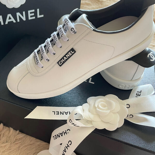 CHANEL シャネル スニーカー ホワイト 24.5 24.5cm レディース 靴