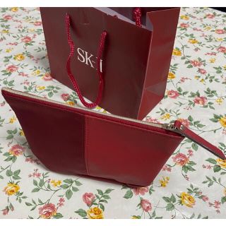 エスケーツー(SK-II)のSK-II化粧ポーチ 、三角マチポーチ（赤）【未使用品】(その他)