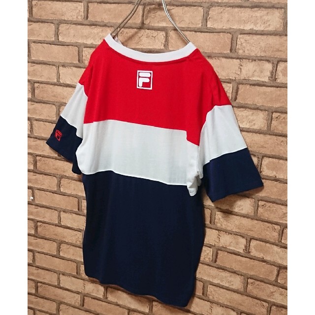 FILA(フィラ)のFILA フィラ メンズ フロント ロゴ トリコロール カラー 半袖 カットソー メンズのトップス(Tシャツ/カットソー(半袖/袖なし))の商品写真