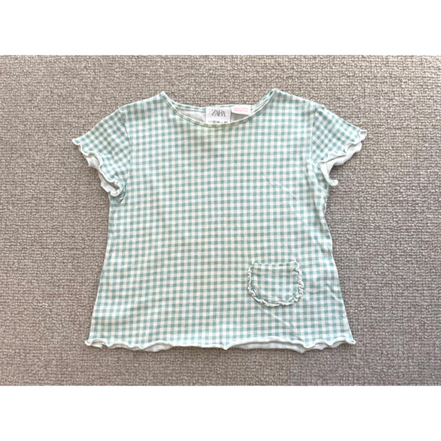 ZARA KIDS(ザラキッズ)のザラベビー　ギンガムチェック　トップス キッズ/ベビー/マタニティのベビー服(~85cm)(Ｔシャツ)の商品写真