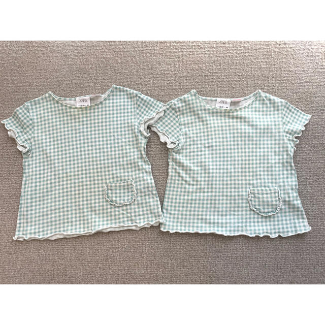 ZARA KIDS(ザラキッズ)のザラベビー　ギンガムチェック　トップス キッズ/ベビー/マタニティのベビー服(~85cm)(Ｔシャツ)の商品写真