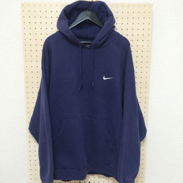 NIKE(ナイキ)の希少☆NIKE USA製 90's ロゴパーカー ネイビー メンズのトップス(パーカー)の商品写真