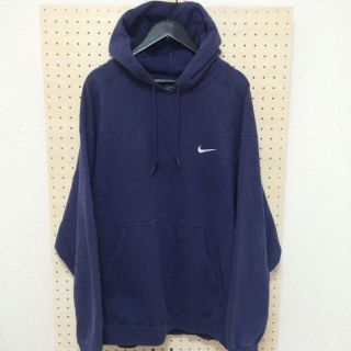 ナイキ(NIKE)の希少☆NIKE USA製 90's ロゴパーカー ネイビー(パーカー)