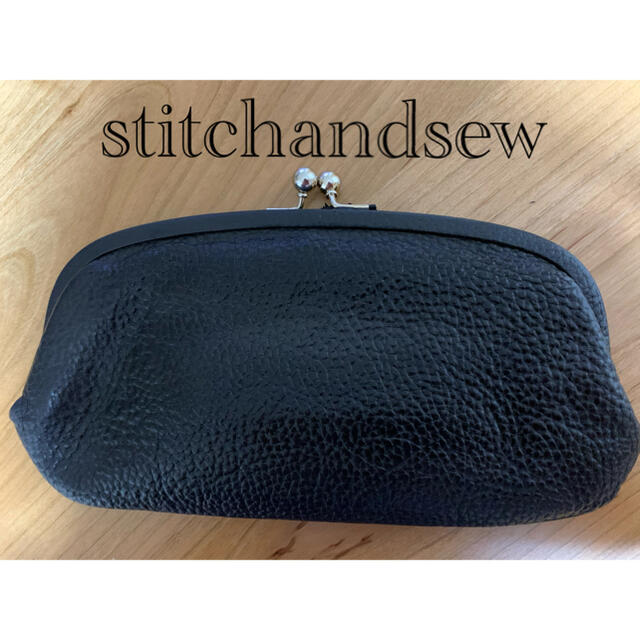 stitchandsew(ステッチアンドソー) がま口長財布　ブラック レディースのファッション小物(財布)の商品写真