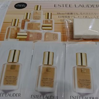 エスティローダー(Estee Lauder)の値下【新品】エスティローダーダブルウェア☆デザートベージュ・ボーン・サンドパフ6(サンプル/トライアルキット)