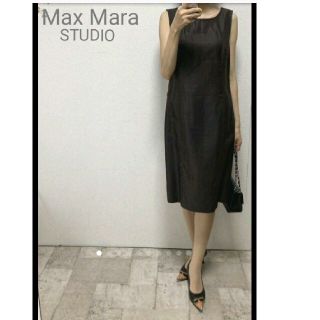 マックスマーラ(Max Mara)の美品マックスマーラスタジオステッチ入りワンピース42/(ロングワンピース/マキシワンピース)