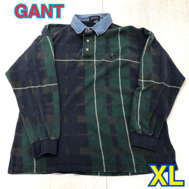 202 USA 古着 GANT 長袖 ポロシャツ XL メンズのトップス(ポロシャツ)の商品写真