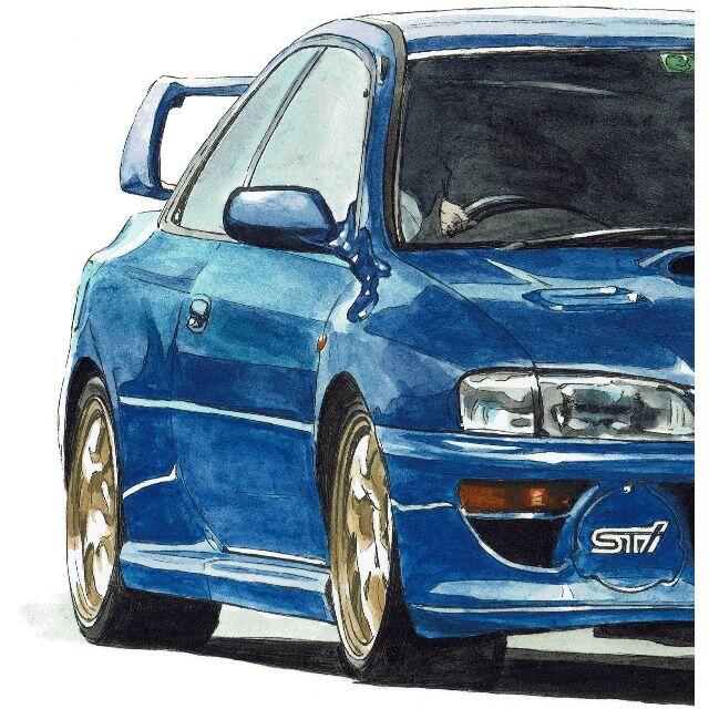 NC-1024インプレッサ22B/WRX限定版画直筆サイン額装●作家平右ヱ門 3