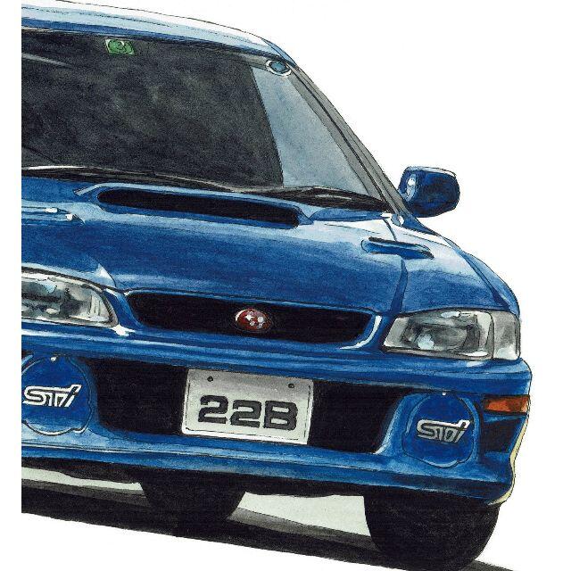 NC-1027インプレッサ22B STI限定版画 直筆サイン額装●作家平右ヱ門