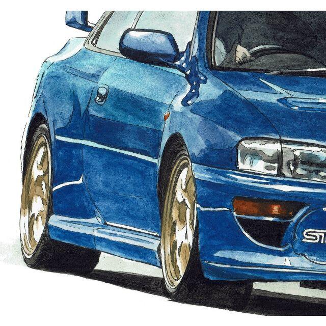 NC-1027インプレッサ22B STI限定版画 直筆サイン額装●作家平右ヱ門 5