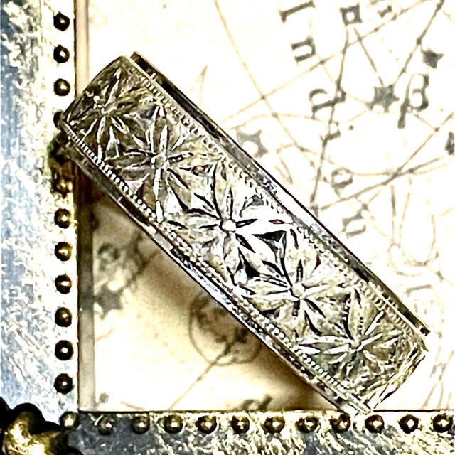 桜　手彫り　リング　シルバー925 メンズのアクセサリー(リング(指輪))の商品写真