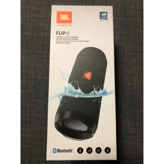 Flip(フリップ)のJBL FLIP4 《BLACK》 Bluetooth スピーカー スマホ/家電/カメラのオーディオ機器(スピーカー)の商品写真