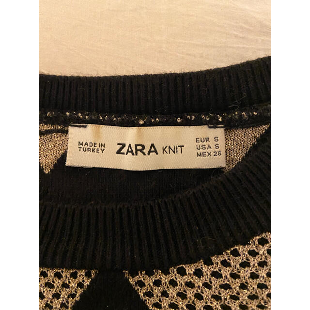 ZARA(ザラ)のZARA アーガイル柄　ニット　半袖 レディースのトップス(ニット/セーター)の商品写真