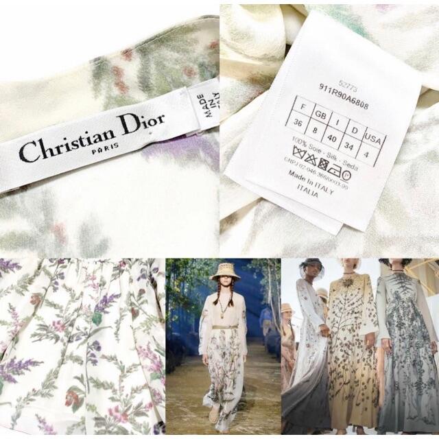 Christian Dior(クリスチャンディオール)の2019 ディオール《小花柄》 シルク100% ワンピース E2872 レディースのワンピース(ひざ丈ワンピース)の商品写真