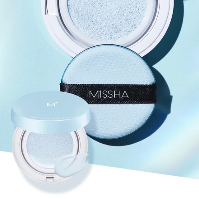 MISSHA(ミシャ)のミシャ M クッションベース ブルー 数量限定品 コスメ/美容のベースメイク/化粧品(化粧下地)の商品写真