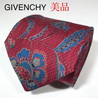 ジバンシィ(GIVENCHY)の【fal fal様】美品 ジバンシー イタリア製 高級シルク ネクタイ 花柄(ネクタイ)