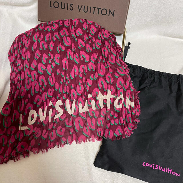 LOUISVUITTONLOUIS VUITTON ルイヴィトン レオパード ストール - www