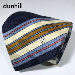 ダンヒル(Dunhill)のダンヒル イタリア製 高級シルク ネクタイ dロゴ マルチストライプ(ネクタイ)