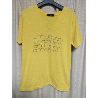 レイジブルー(RAGEBLUE)のRAGEBLUE Vネック プリント 半袖Tシャツ Ｌサイズ 黄色 レイジブルー(Tシャツ/カットソー(半袖/袖なし))