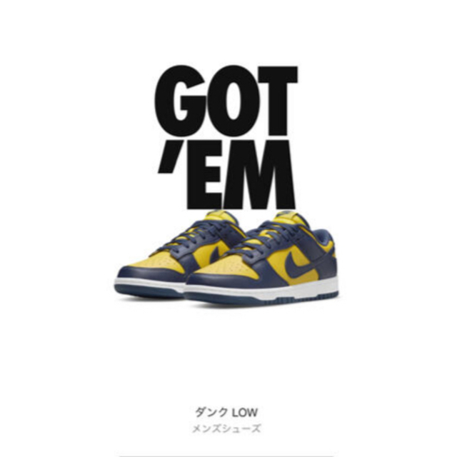 メンズNIKE DUNK LOW MICHIGAN ナイキダンクローミシガン 28