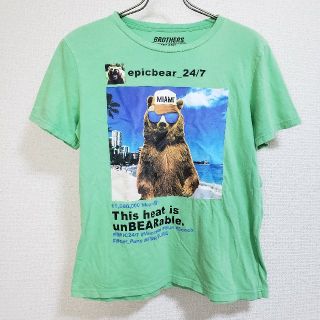 TM86 古着  BROTHERS EPIC GAME プリント Tシャツ 緑(Tシャツ/カットソー(半袖/袖なし))