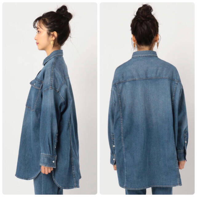 Plage(プラージュ)のヘルシーデニム　healthy denim【ビッグオーバー　デニムシャツ】 レディースのトップス(シャツ/ブラウス(長袖/七分))の商品写真