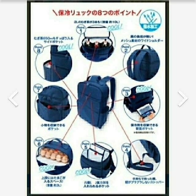 伊藤園(イトウエン)の伊藤園 キャンペーン品  理想の保冷リュック 【新品 ネイビー】 スポーツ/アウトドアのアウトドア(その他)の商品写真