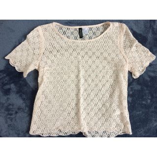 エイチアンドエム(H&M)の花柄 ピンク レース ブラウス h&m s(シャツ/ブラウス(半袖/袖なし))