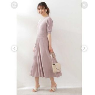 プロポーションボディドレッシング(PROPORTION BODY DRESSING)の☆新品未使用☆タグ付き　 アイレットシアープリーツニットワンピース(ロングワンピース/マキシワンピース)