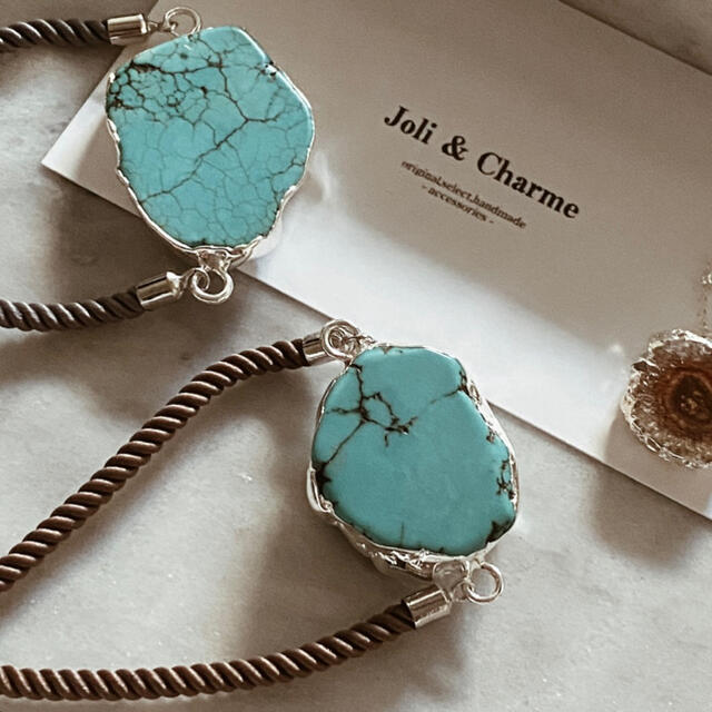 turquoise slice bracelet silver レディースのアクセサリー(ブレスレット/バングル)の商品写真