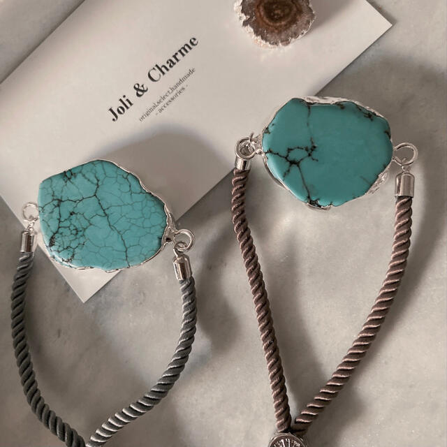 turquoise slice bracelet silver レディースのアクセサリー(ブレスレット/バングル)の商品写真