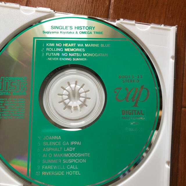 杉山清貴&オメガトライブ   SINGLE'S HISTORY  　CD エンタメ/ホビーのCD(ポップス/ロック(邦楽))の商品写真