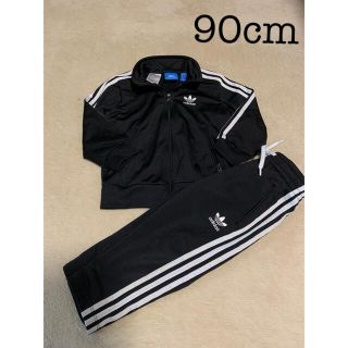 アディダス(adidas)のキッズ　アディダスジャージ　セットアップ　上下　黒　ブラック　90(Tシャツ/カットソー)