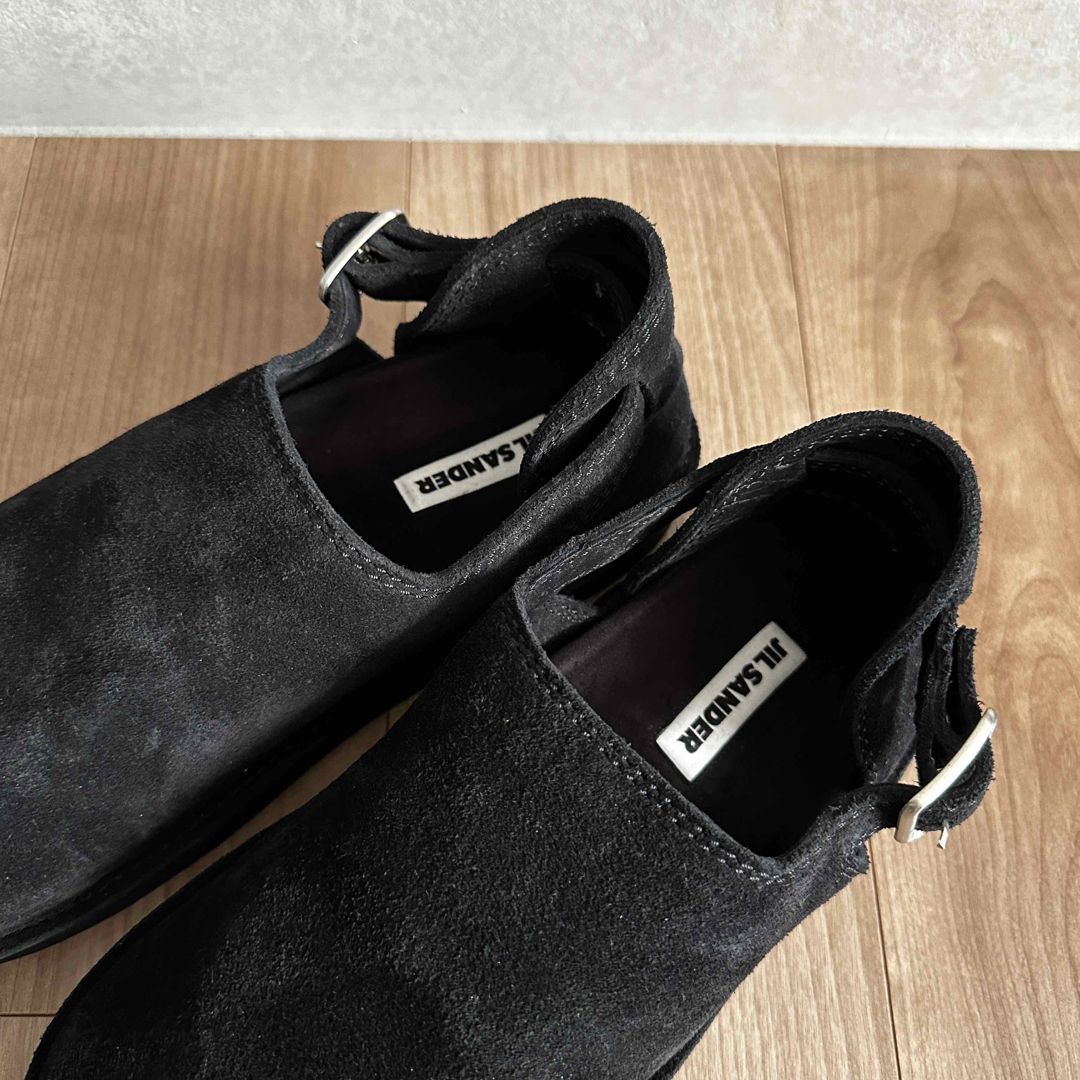 JIL SANDER - JIL SANDER スエードサンダル バックル ブラック JIL SANDER - JIL SANDER スエードサンダル バックル ブラック