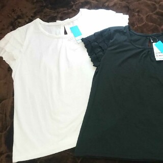 シマムラ(しまむら)の大きいサイズ　4L　Tシャツ　ホワイト&ブラック(Tシャツ(半袖/袖なし))