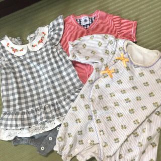 プチバトー(PETIT BATEAU)のプチバトーなど三点セット(ロンパース)