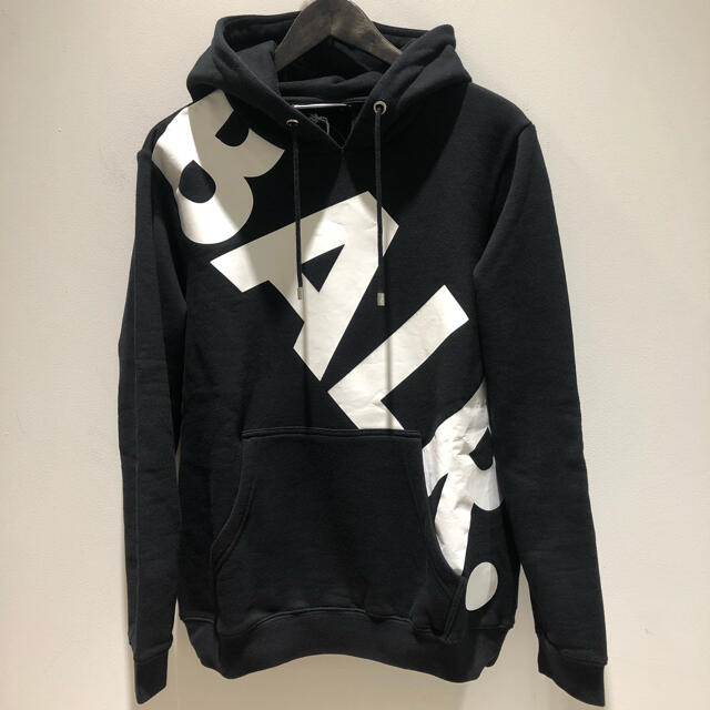 BALR 斜めロゴ インパク大 フーディ パーカー BLACK 新品未使用!-