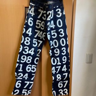 ジュンヤワタナベコムデギャルソン(JUNYA WATANABE COMME des GARCONS)のコムデギャルソン×ジュンヤワタナベ　数字プリントデニム(デニム/ジーンズ)